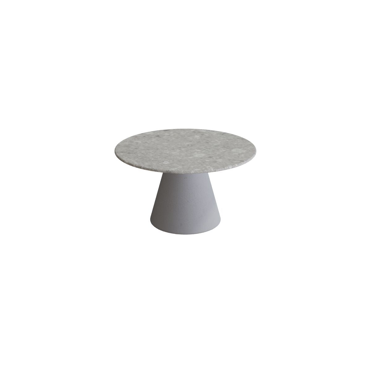 Royal Botania Conix Beistelltisch 60 cm, Esstisch, Sockel zementgrau (cement grey), Keramik grau gemustert (Ceppo Dolomitica)