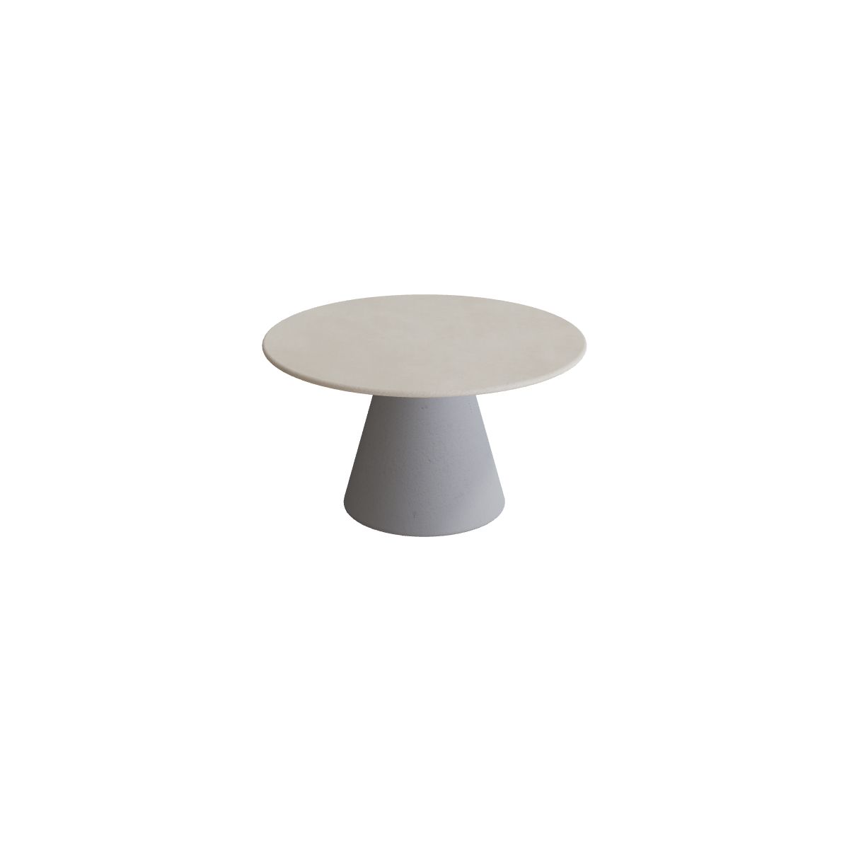 Royal Botania Conix Beistelltisch 60 cm, Esstisch, Sockel zementgrau (cement grey), Keramik zementgrau (Cemento Luminoso)