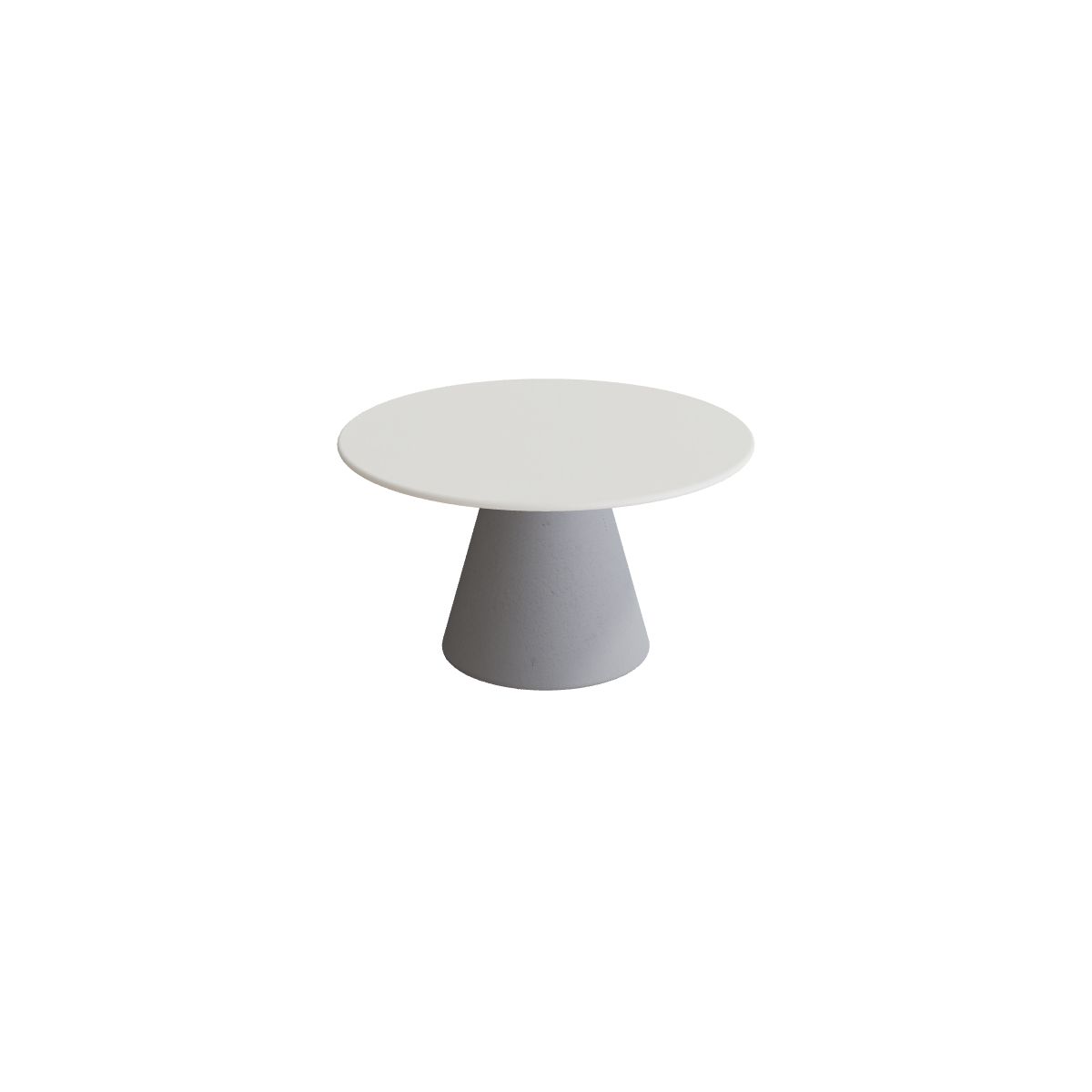 Royal Botania Conix Beistelltisch 60 cm, Esstisch, Sockel zementgrau (cement grey), Keramik weiß (white)