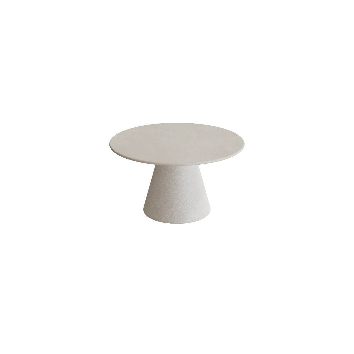 Royal Botania Conix Beistelltisch 60 cm, Esstisch, Sockel sand (desert), Keramik zementgrau (Cemento Luminoso)