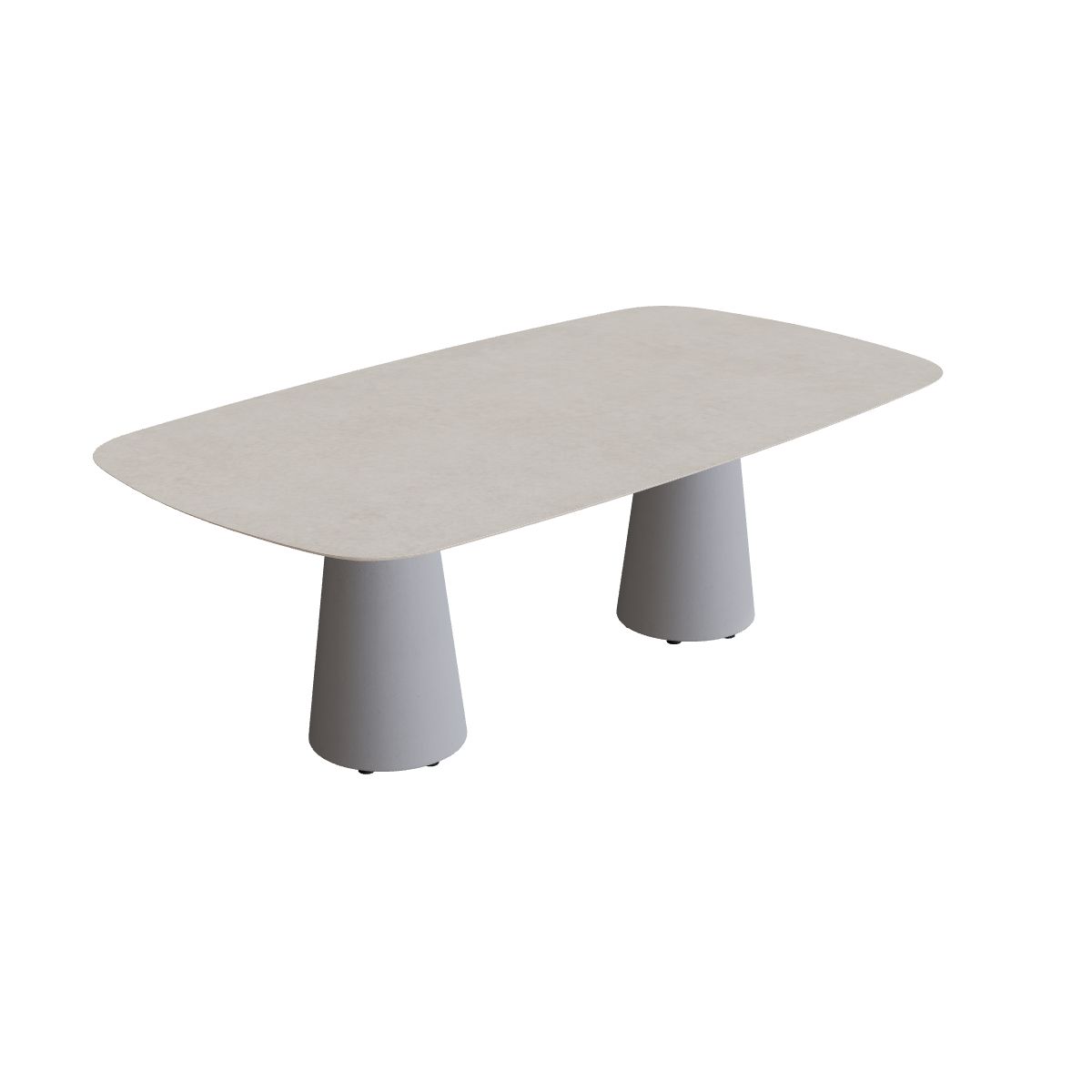 Royal Botania Conix Tisch 220 x 120 cm, Esstisch, Sockel zementgrau (cement grey), Keramik grau gesprenkelt (Sienna Arena)