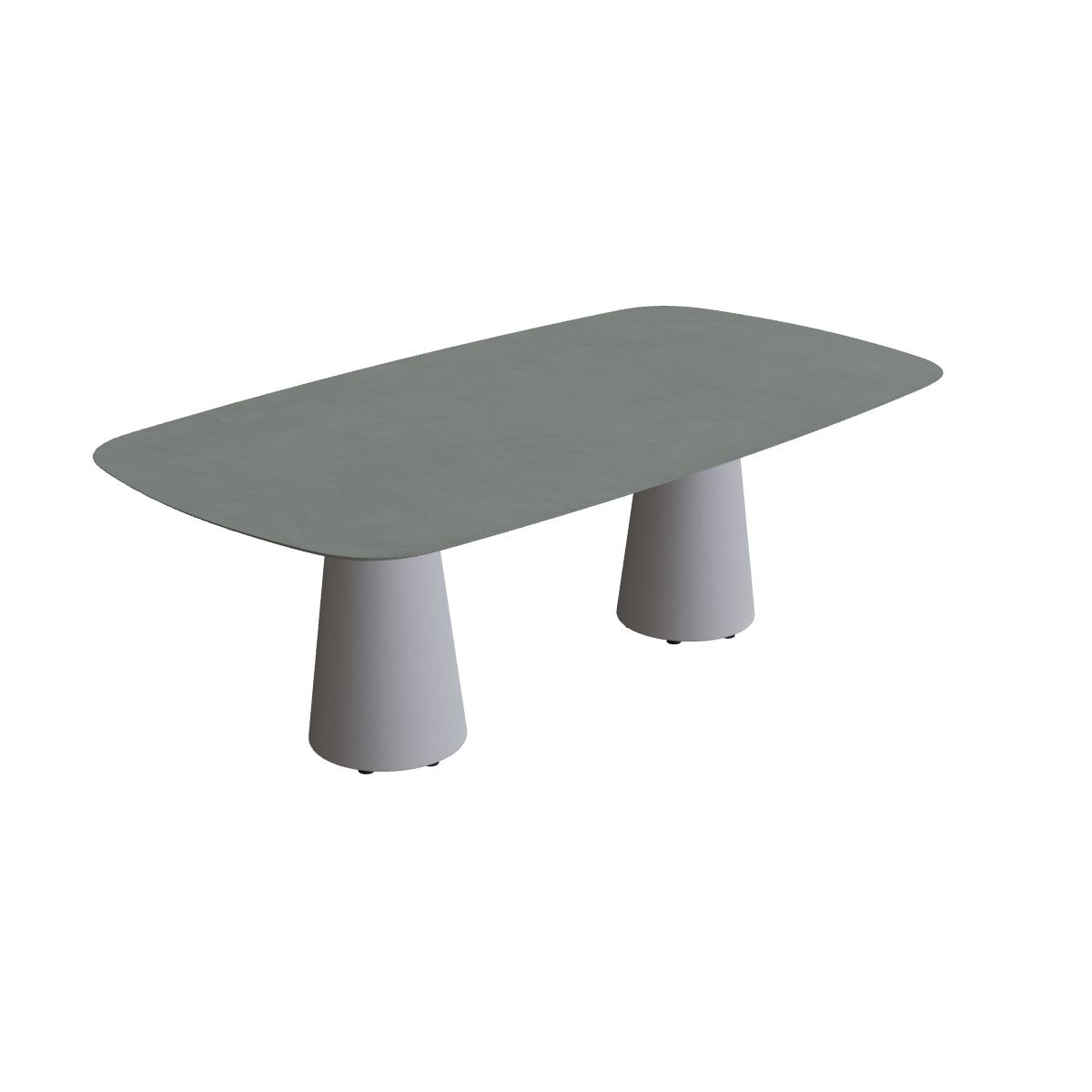 Royal Botania Conix Tisch 220 x 120 cm, Esstisch, Sockel zementgrau (cement grey), Keramik steingrün (Verdezza Amazon)