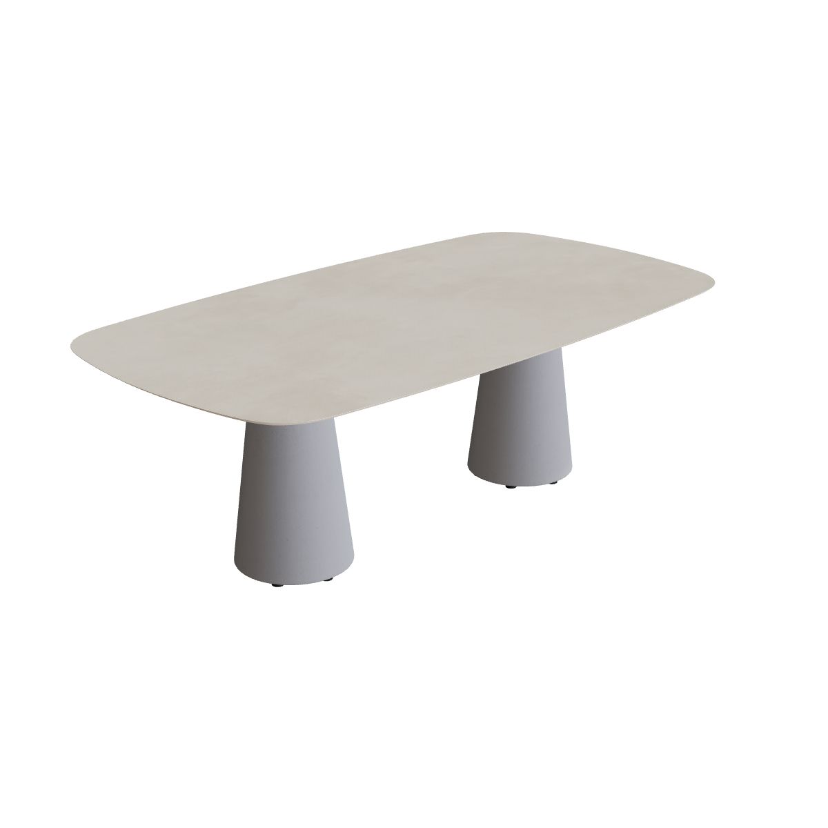 Royal Botania Conix Tisch 220 x 120 cm, Esstisch, Sockel zementgrau (cement grey), Keramik zementgrau (Cemento Luminoso)