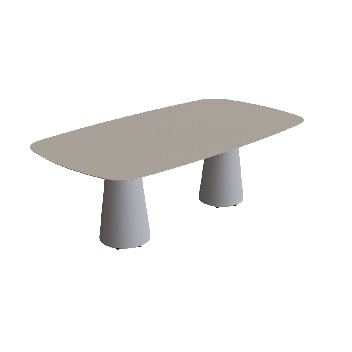 Royal Botania Conix Tisch 220 x 120 cm, Esstisch, Sockel zementgrau (cement grey), Keramik perlgrau (Pearl Grey)