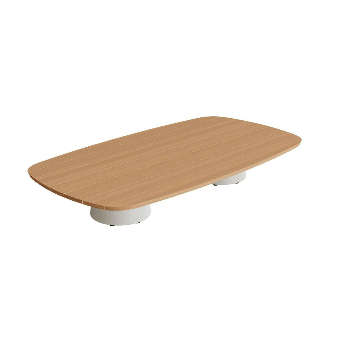 Royal Botania Conix Tisch 220 x 120 cm – niedriger Loungetisch, H 35 cm · Sockel sand (desert) · Teak