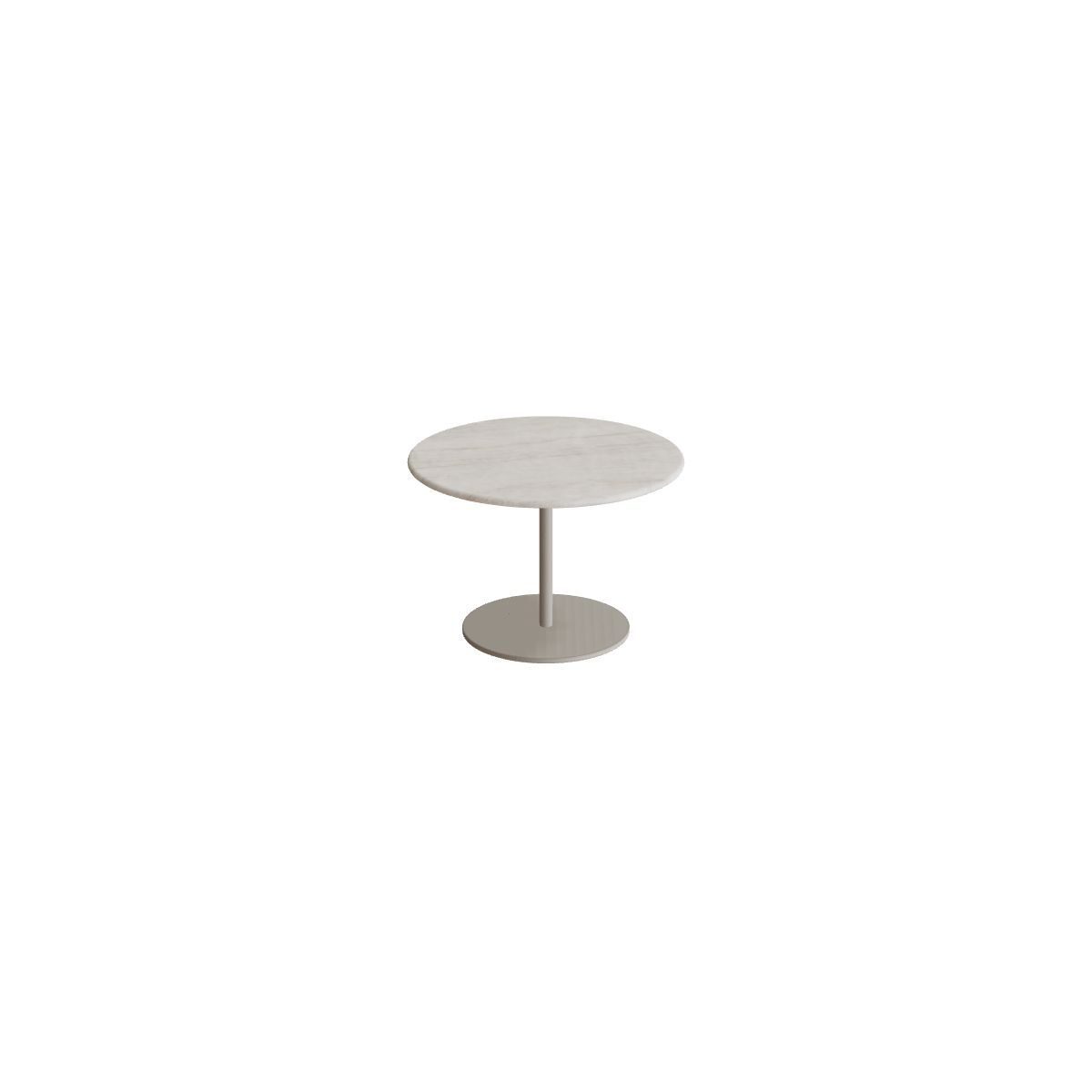 Royal Botania Butler Beistelltisch 40 cm niedrig, Gestell pebble, Keramik grau-braun geädert (Strato Quartz)