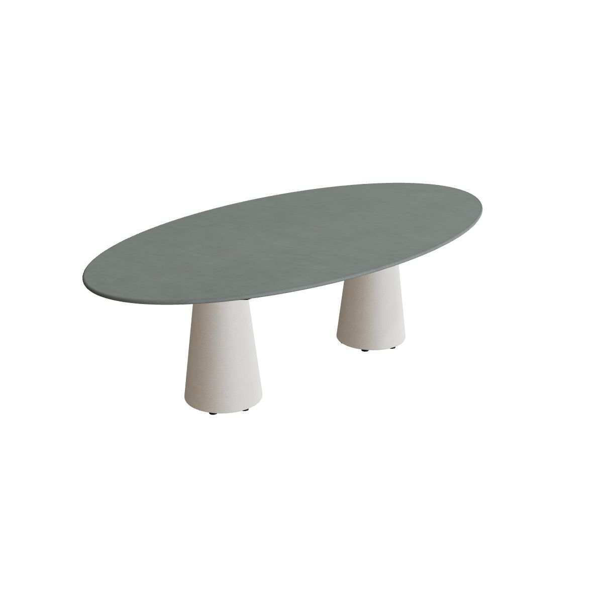 Royal Botania Conix Tisch Ellipse 250 x 130 cm, Esstisch, Sockel sand (desert), Keramik steingrün (Verdezza Amazon)
