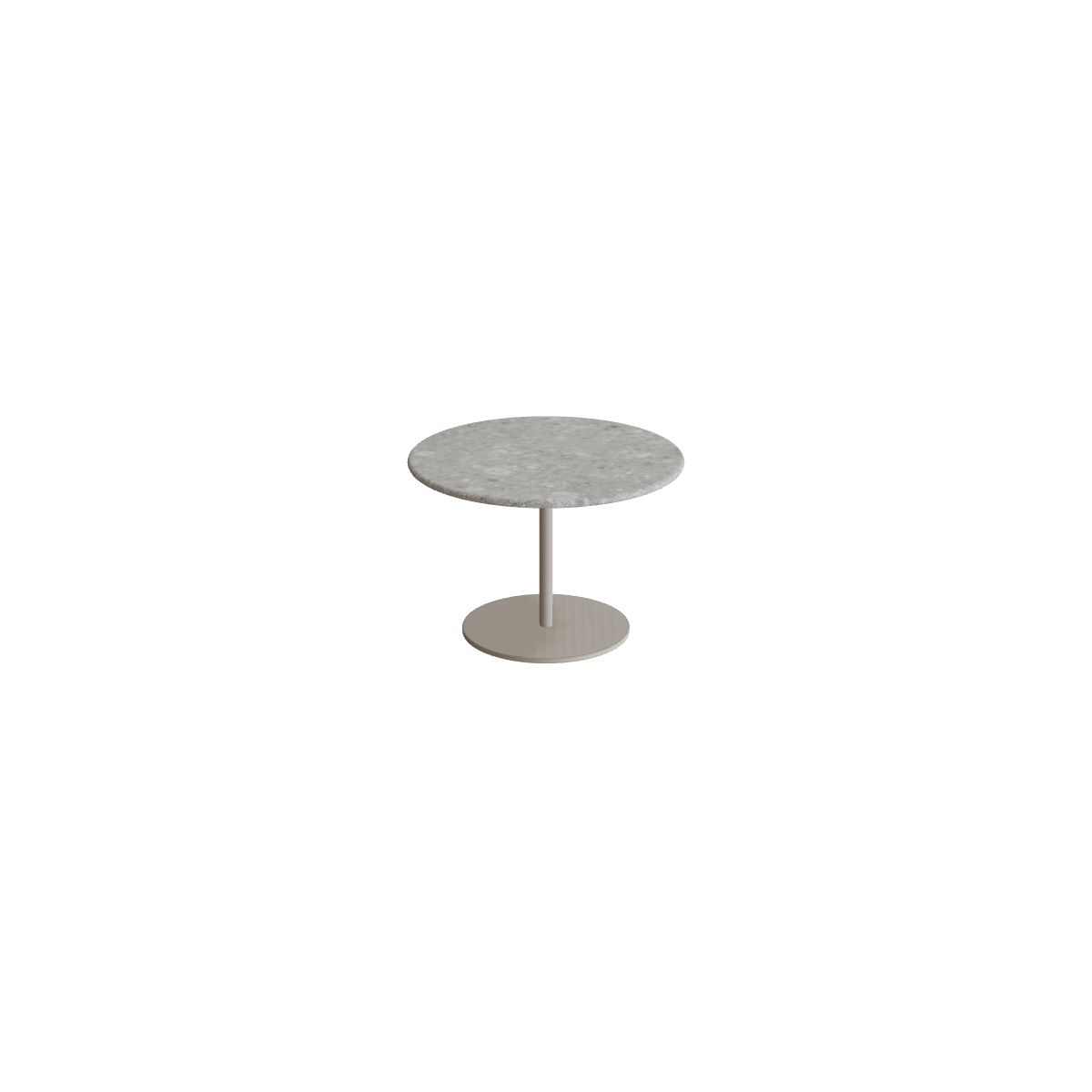 Royal Botania Butler Beistelltisch 40 cm niedrig, Gestell pebble, Keramik grau gemustert (Ceppo Dolomitica)