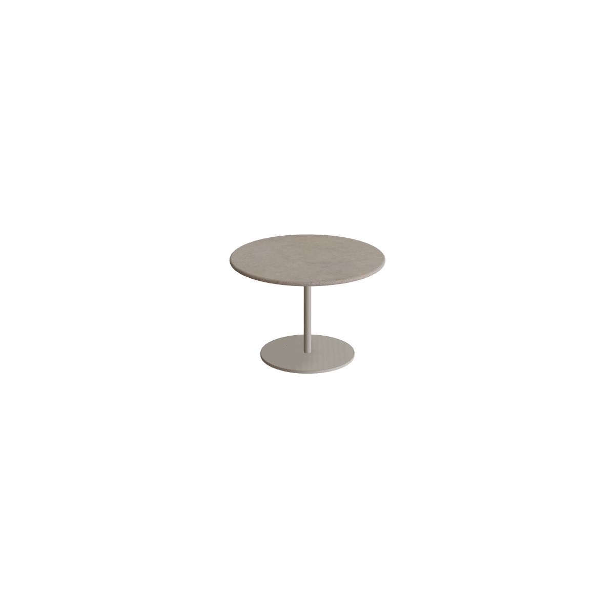Royal Botania Butler Beistelltisch 40 cm niedrig, Gestell pebble, Keramik graubraun (Terra Sabbia)
