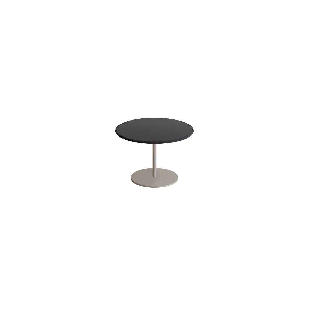 Royal Botania Butler Beistelltisch 40 cm niedrig, Gestell pebble, Keramik schwarz (black)
