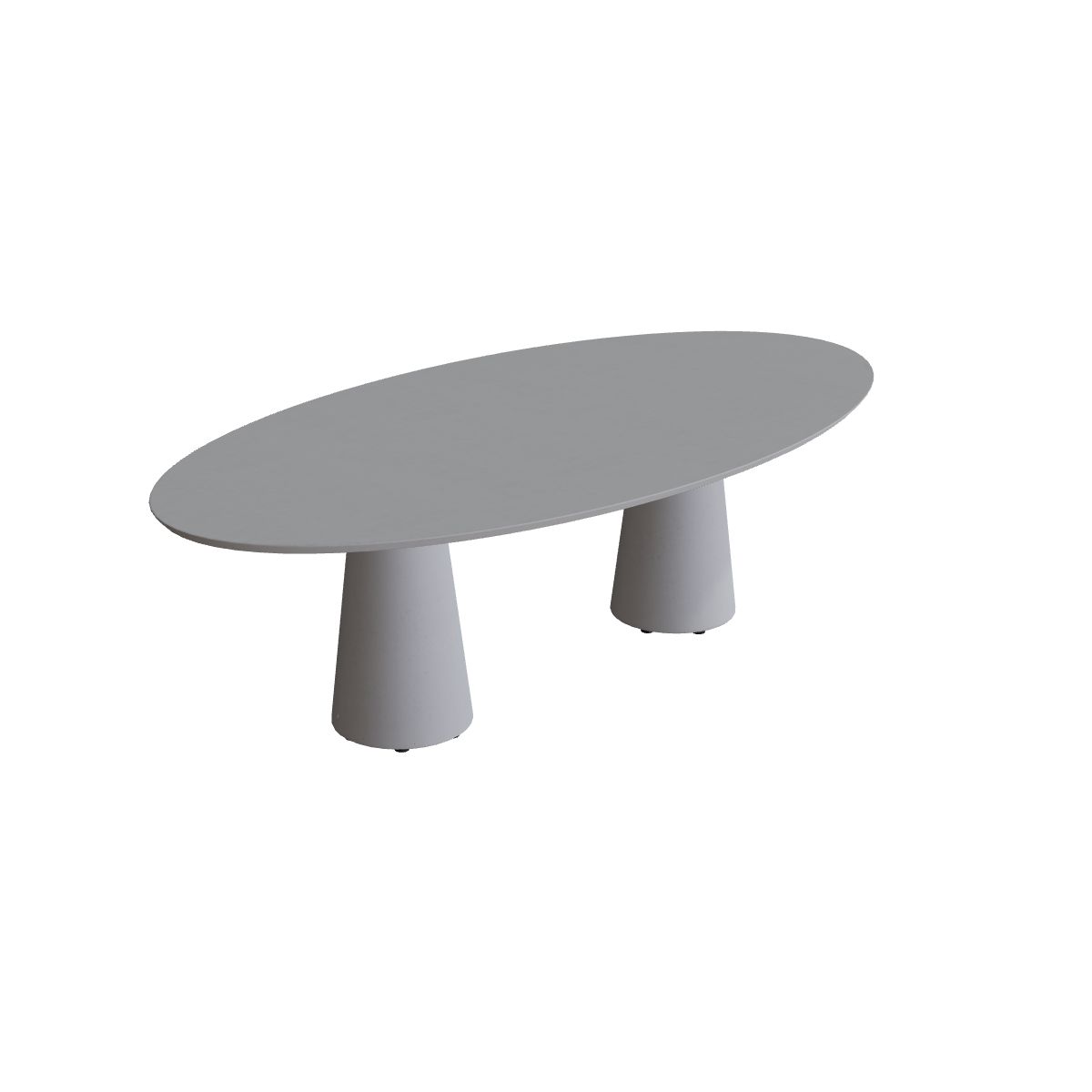 Royal Botania Conix Tisch Ellipse 250 x 130 cm, Esstisch, Sockel zementgrau (cement grey), Beton