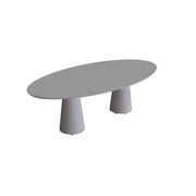 Royal Botania Conix Tisch Ellipse 250 x 130 cm, Esstisch, Sockel zementgrau (cement grey), Beton