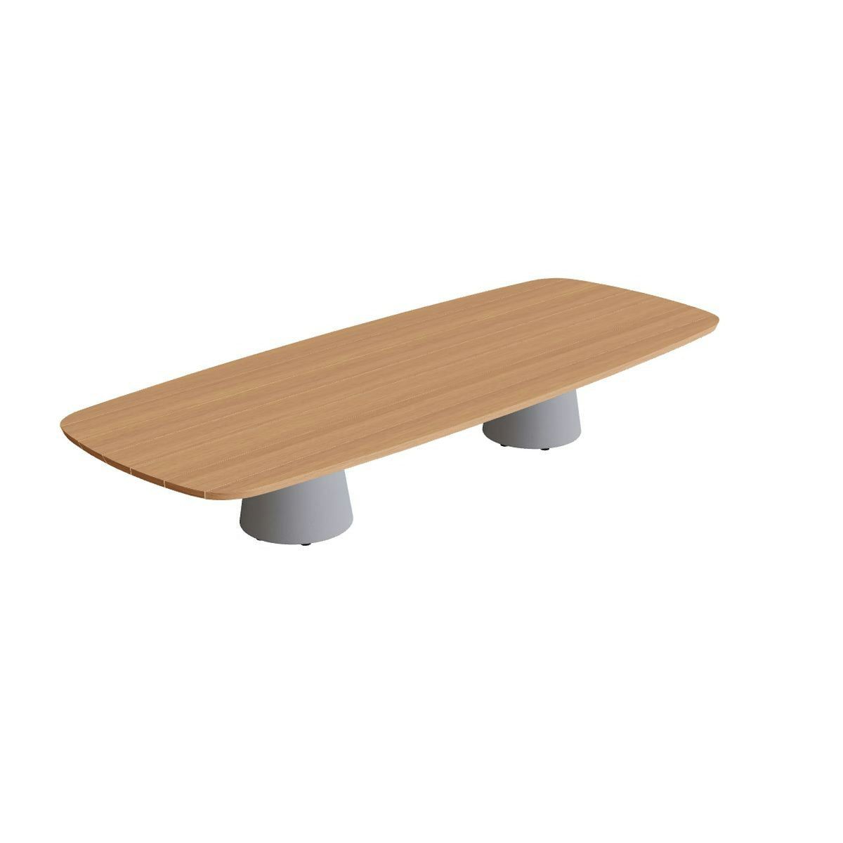 Royal Botania Conix Tisch 300 x 120 cm – hoher Loungetisch, H 50 cm · Sockel zementgrau (cement grey) · Teak
