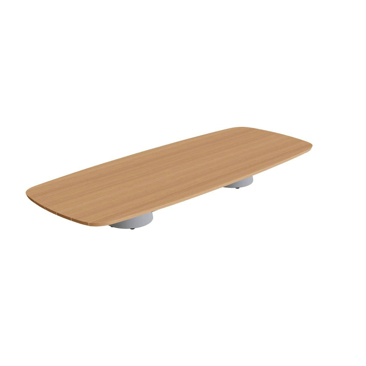 Royal Botania Conix Tisch 300 x 120 cm – niedriger Loungetisch, H 35 cm · Sockel zementgrau (cement grey) · Teak