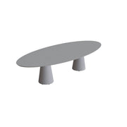 Royal Botania Conix Tisch oval 320 x 140 cm, Esstisch, Sockel zementgrau (cement grey), Beton