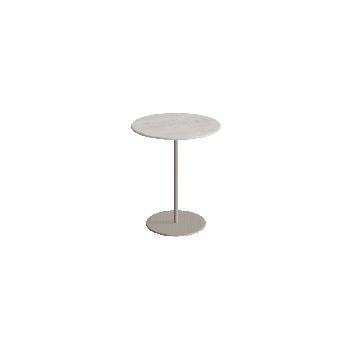 Royal Botania Butler Beistelltisch 40 cm hoch, Gestell pebble, Keramik grau-braun geädert (Strato Quartz)