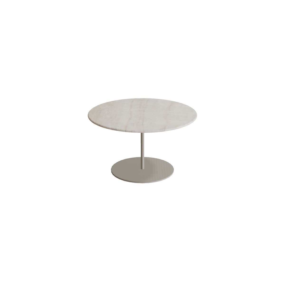 Royal Botania Butler Beistelltisch 60 cm, Gestell pebble, Keramik grau-braun geädert (Strato Quartz)