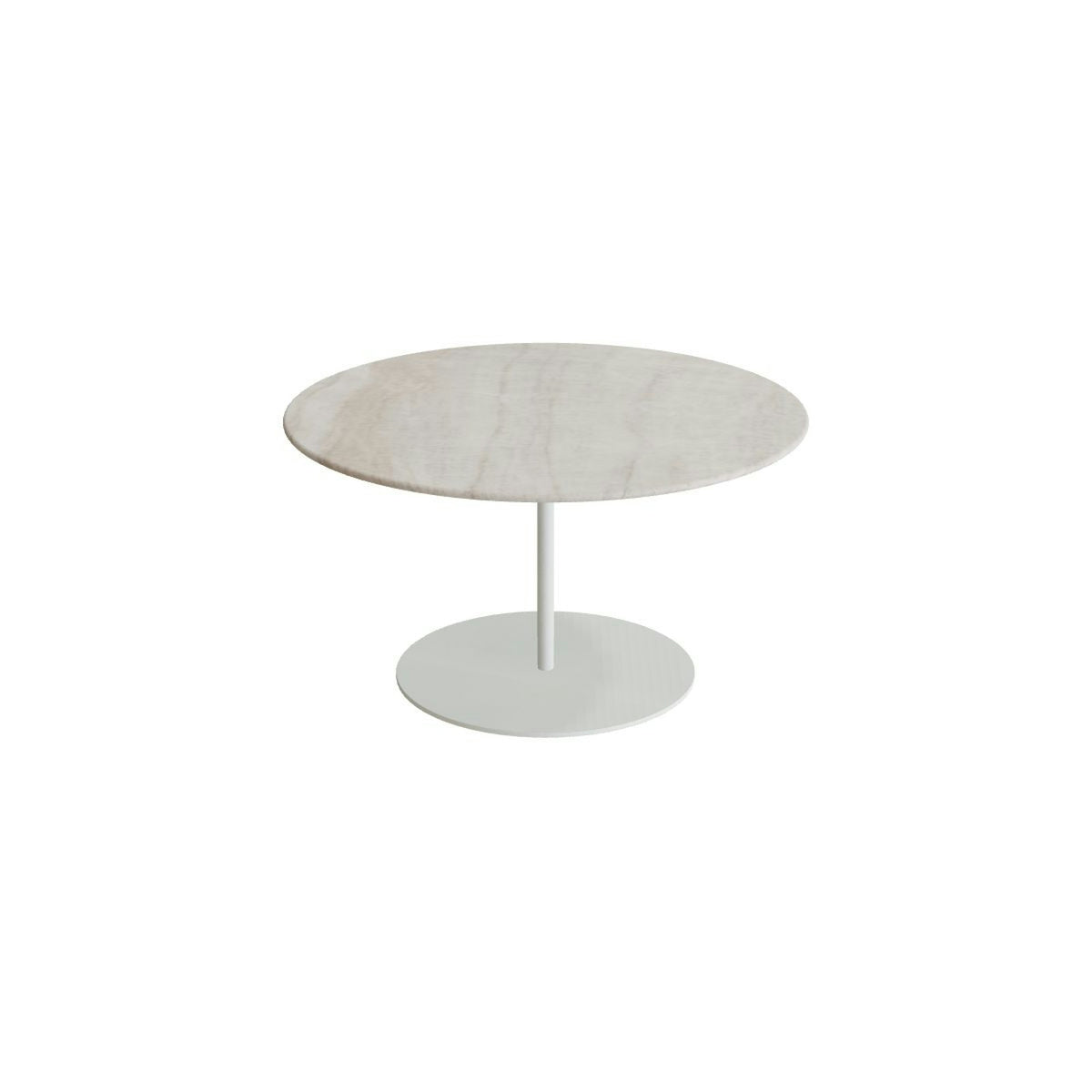 Royal Botania Butler Loungetisch 75 cm – weiß · Keramik grau-braun geädert (Strato Quartz)