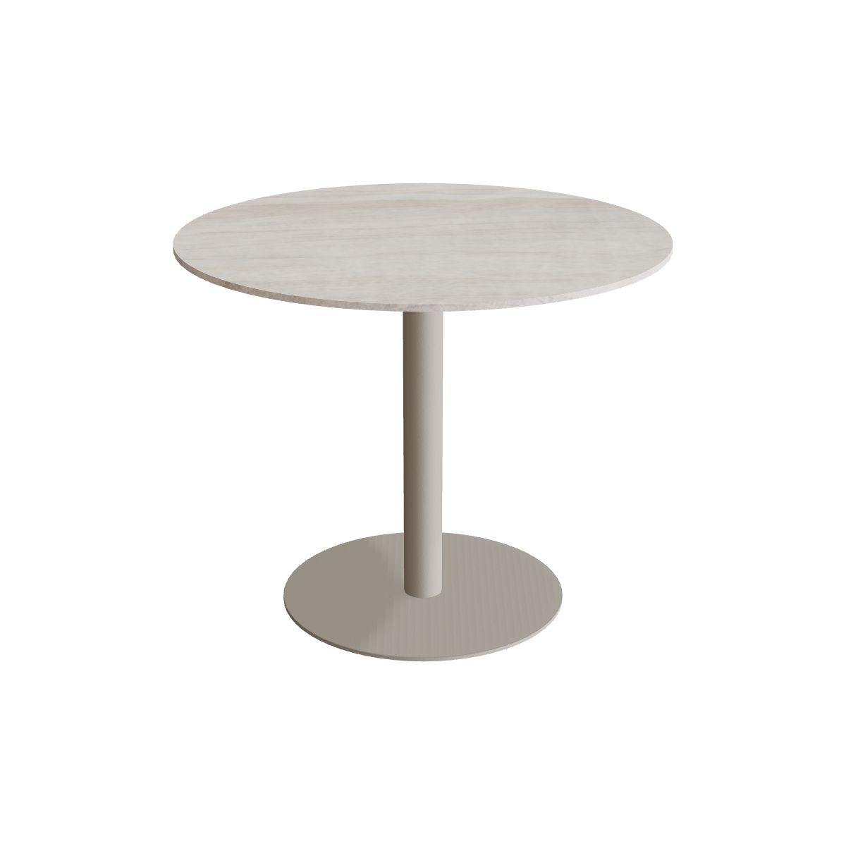 Royal Botania Butler Esstisch 90 cm rund, Gestell pebble, Keramik grau-braun geädert (Strato Quartz)