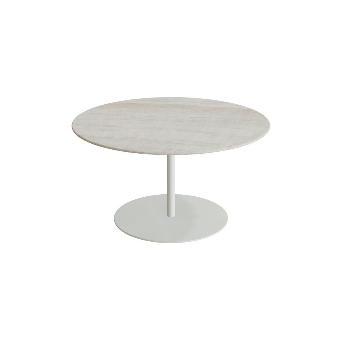 Royal Botania Butler Loungetisch 90 cm – weiß · Keramik grau-braun geädert (Strato Quartz)