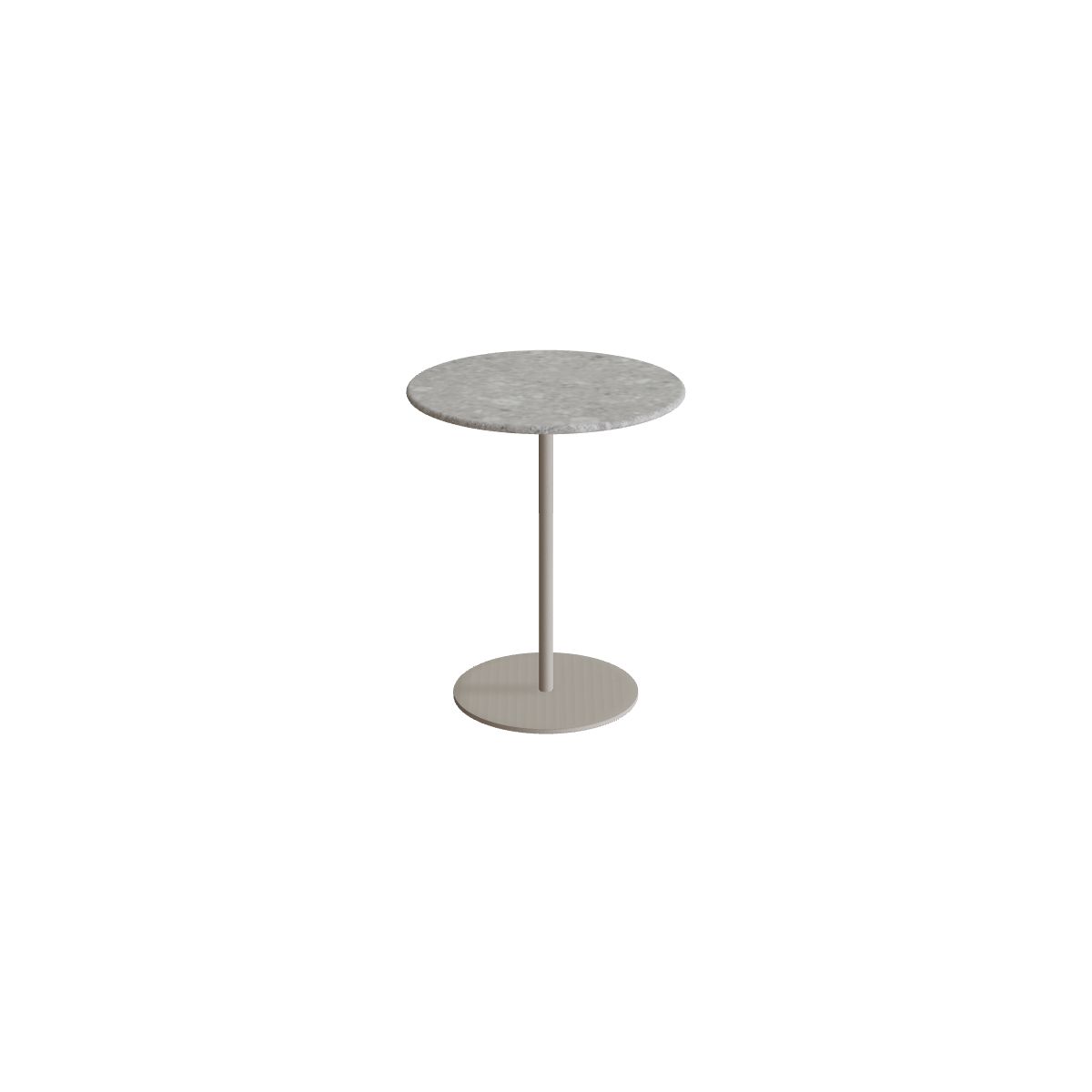 Royal Botania Butler Beistelltisch 40 cm hoch, Gestell pebble, Keramik grau gemustert (Ceppo Dolomitica)