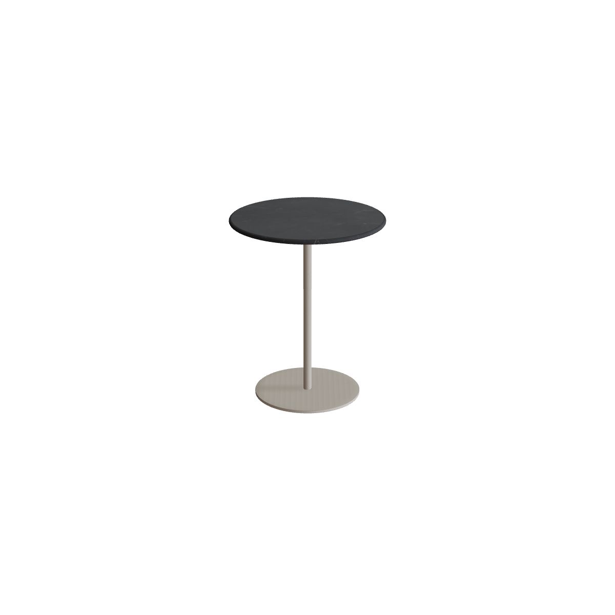 Royal Botania Butler Beistelltisch 40 cm hoch, Gestell pebble, Keramik schwarz geädert (Nero Marquina)