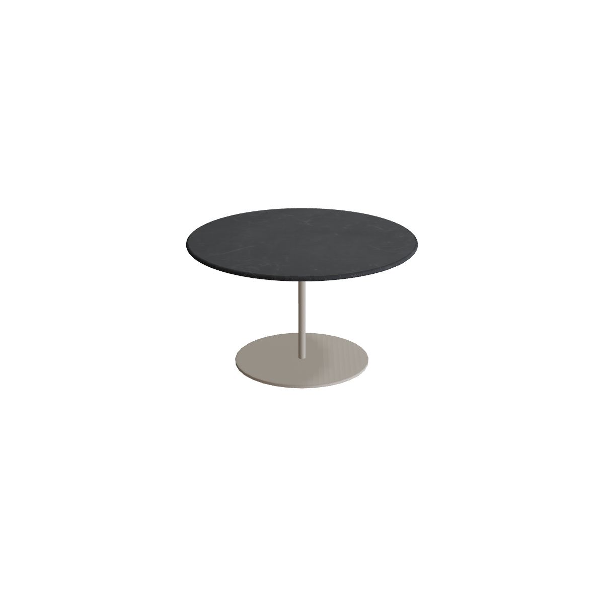 Royal Botania Butler Beistelltisch 60 cm, Gestell pebble, Keramik schwarz geädert (Nero Marquina)