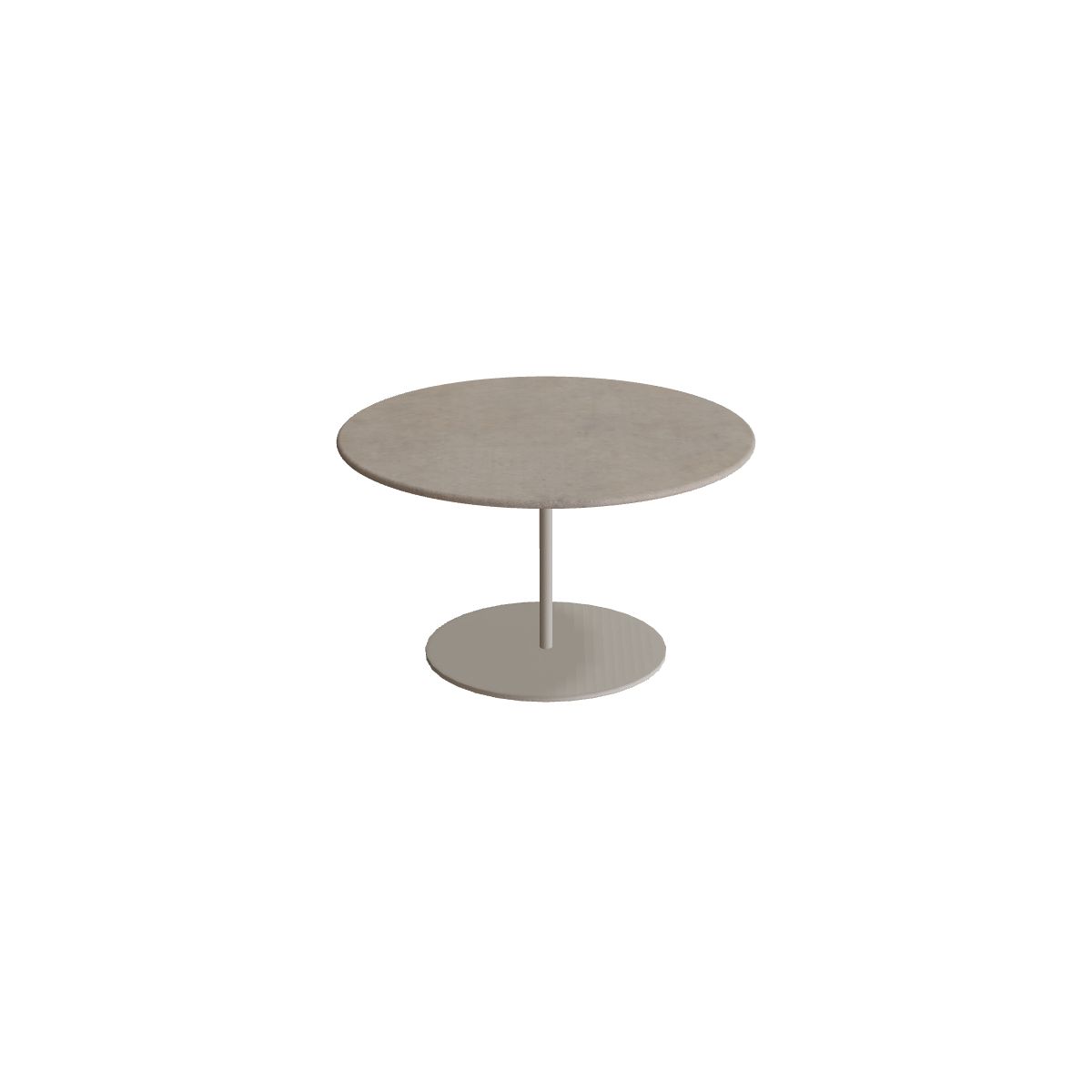 Royal Botania Butler Beistelltisch 60 cm, Gestell pebble, Keramik graubraun (Terra Sabbia)