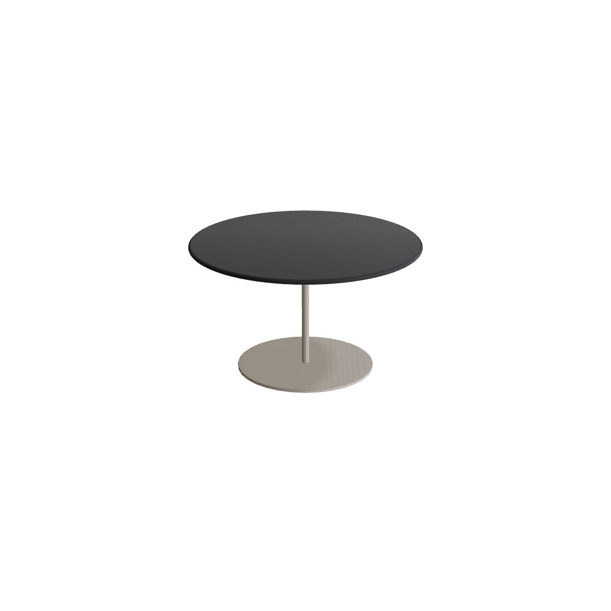Royal Botania Butler Beistelltisch 60 cm, Gestell pebble, Keramik schwarz (black)