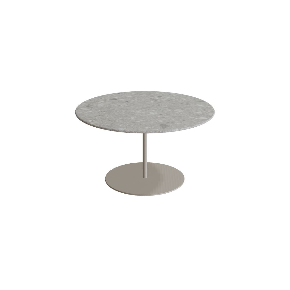 Royal Botania Butler Loungetisch 75 cm, Gestell pebble, Keramik grau gemustert (Ceppo Dolomitica)