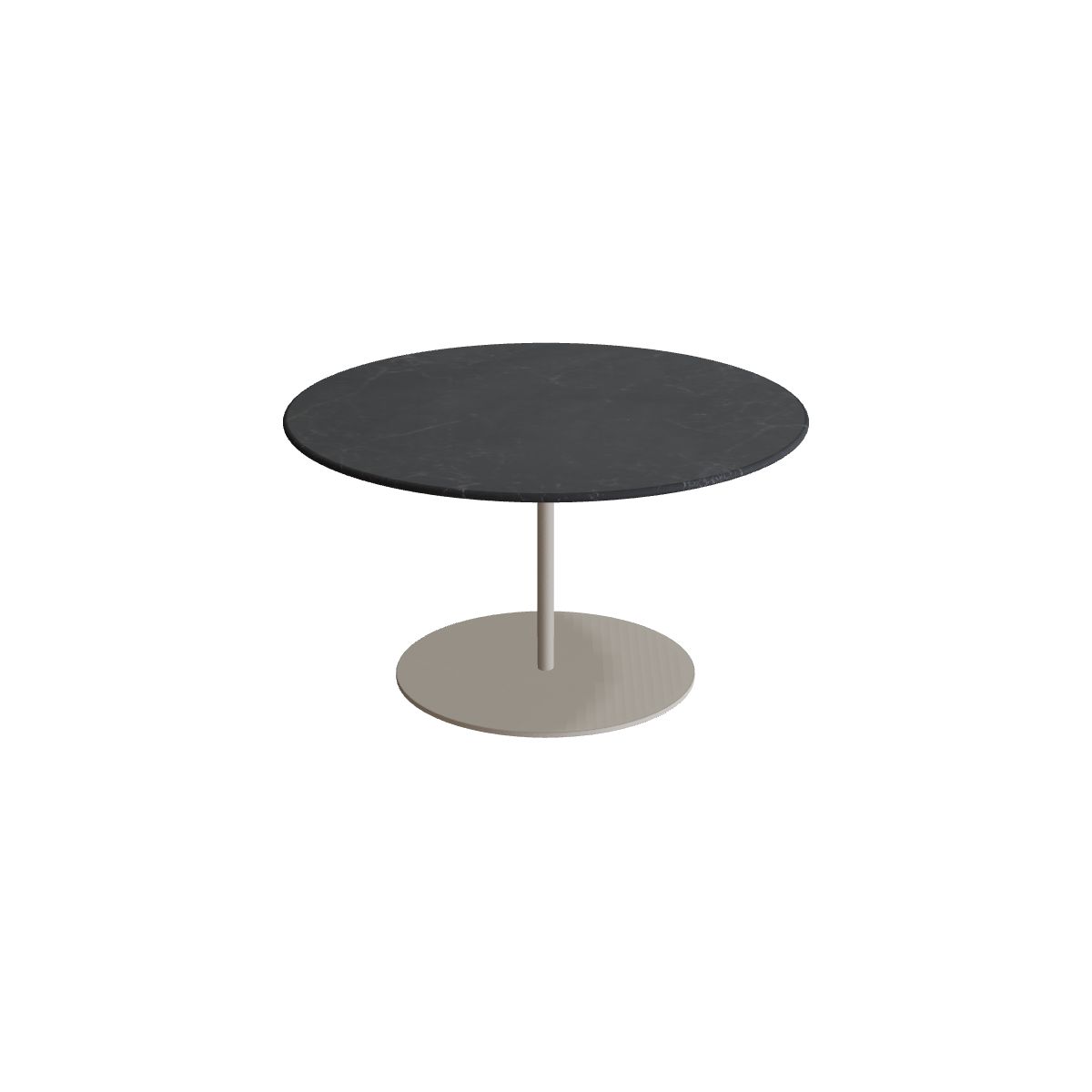 Royal Botania Butler Loungetisch 75 cm, Gestell pebble, Keramik schwarz geädert (Nero Marquina)