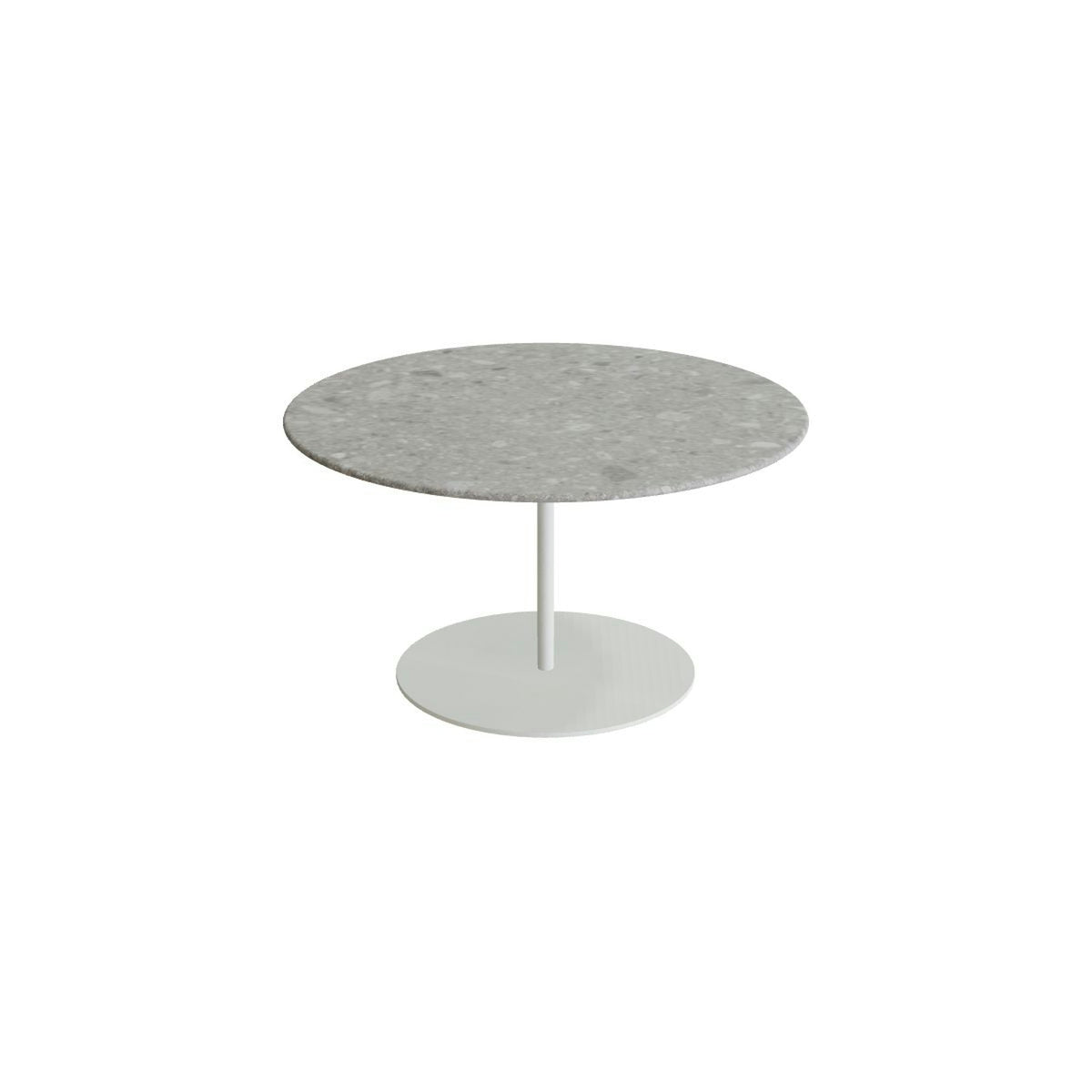 Royal Botania Butler Loungetisch 75 cm – weiß · Keramik grau gemustert (Ceppo Dolomitica)