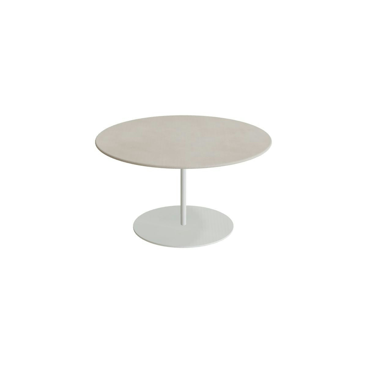 Royal Botania Butler Loungetisch 75 cm – weiß · Keramik zementgrau (Cemento Luminoso)