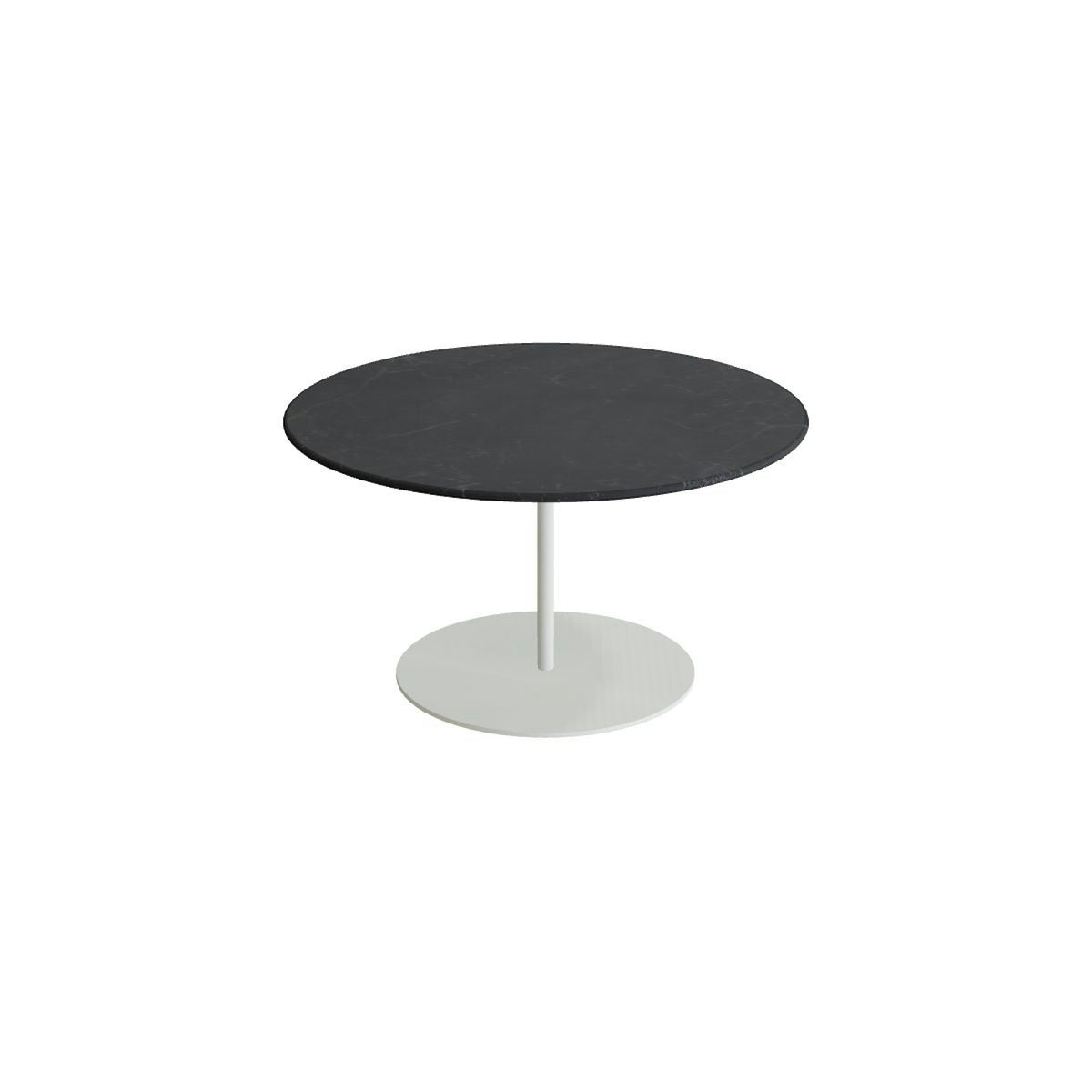Royal Botania Butler Loungetisch 75 cm – weiß · Keramik schwarz geädert (Nero Marquina)