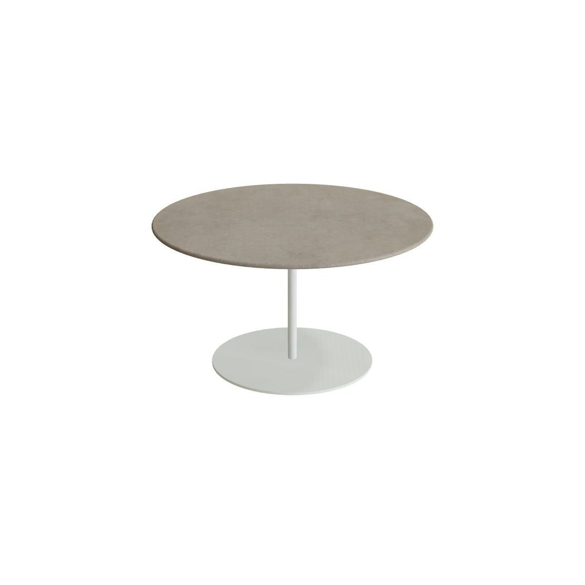 Royal Botania Butler Loungetisch 75 cm – weiß · Keramik graubraun (Terra Sabbia)