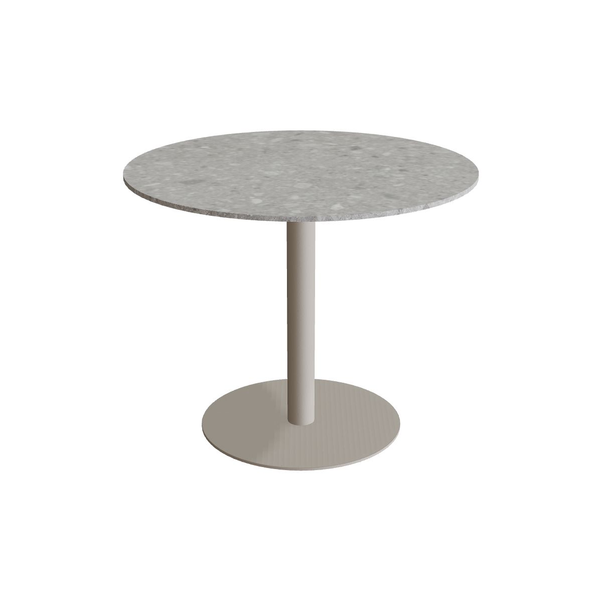 Royal Botania Butler Esstisch 90 cm rund, Gestell pebble, Keramik grau gemustert (Ceppo Dolomitica)