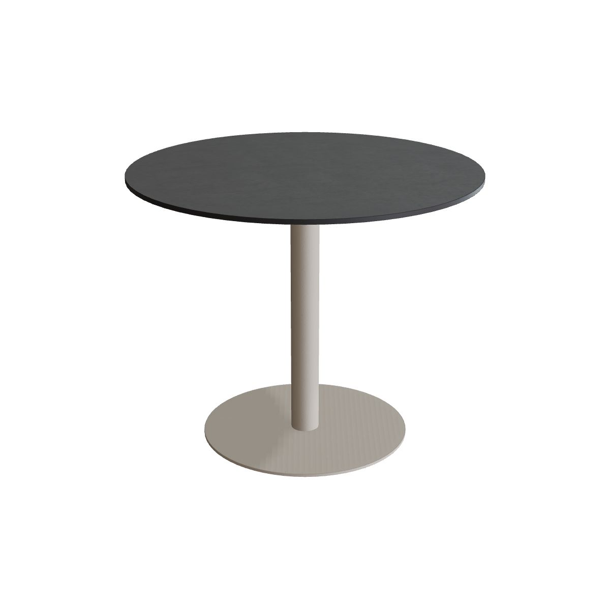 Royal Botania Butler Esstisch 90 cm rund, Gestell pebble, Keramik schwarz (black)