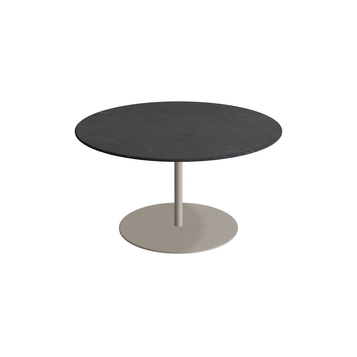 Royal Botania Butler Loungetisch 90 cm, Gestell pebble, Keramik schwarz geädert (Nero Marquina)