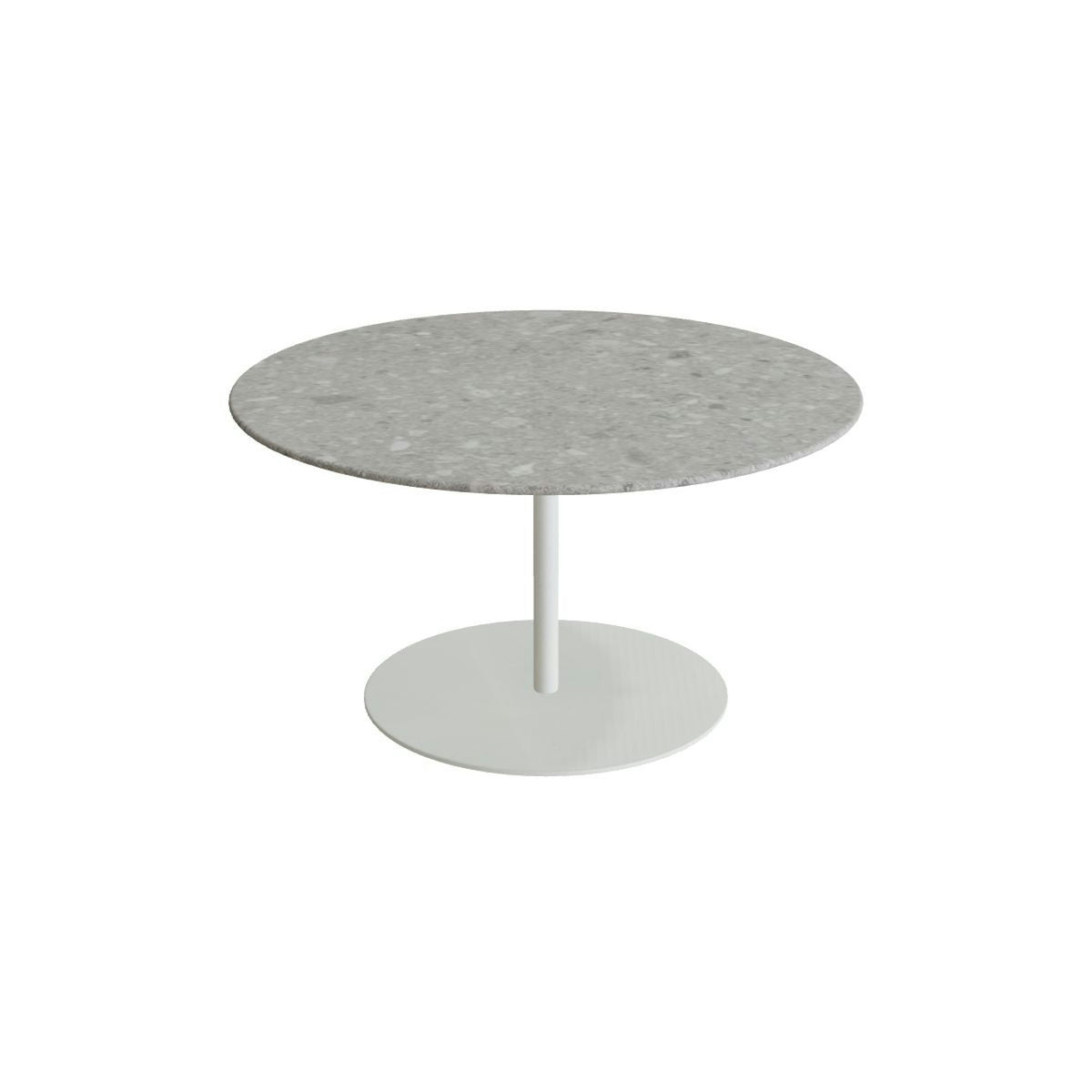 Royal Botania Butler Loungetisch 90 cm – weiß · Keramik grau gemustert (Ceppo Dolomitica)