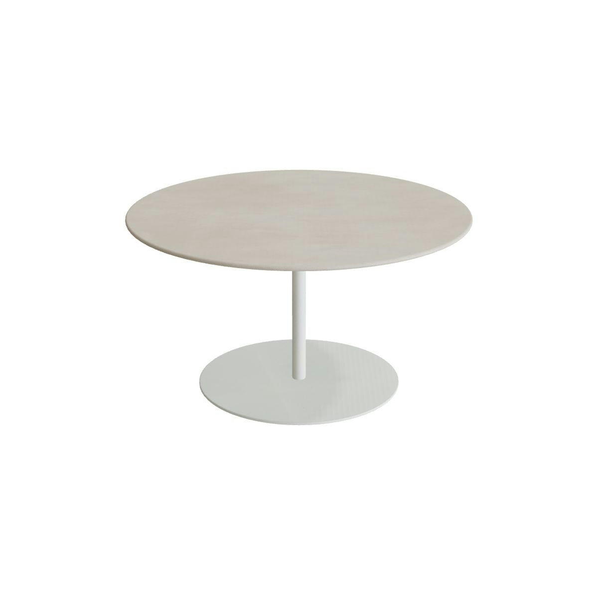 Royal Botania Butler Loungetisch 90 cm – weiß · Keramik zementgrau (Cemento Luminoso)