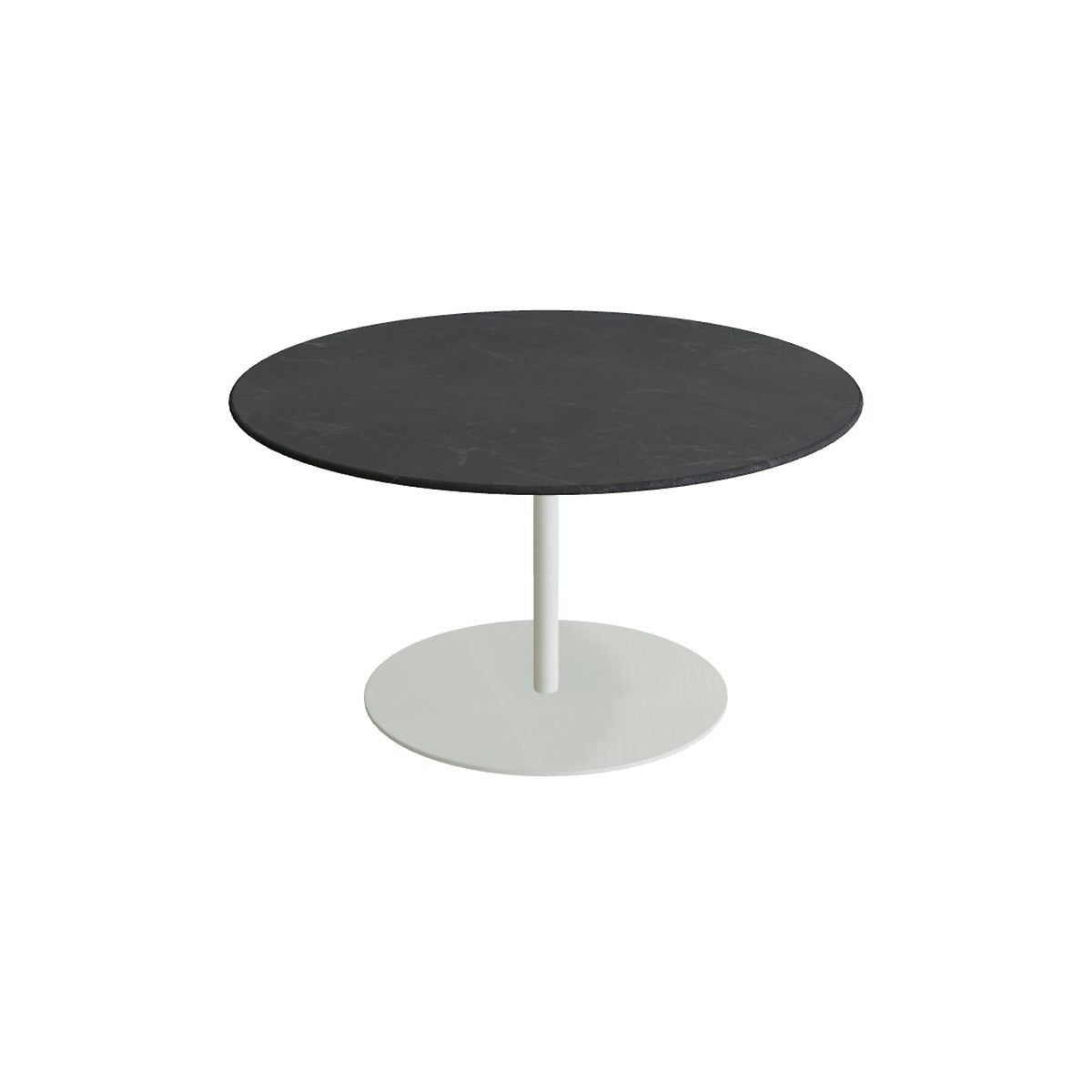Royal Botania Butler Loungetisch 90 cm – weiß · Keramik schwarz geädert (Nero Marquina)