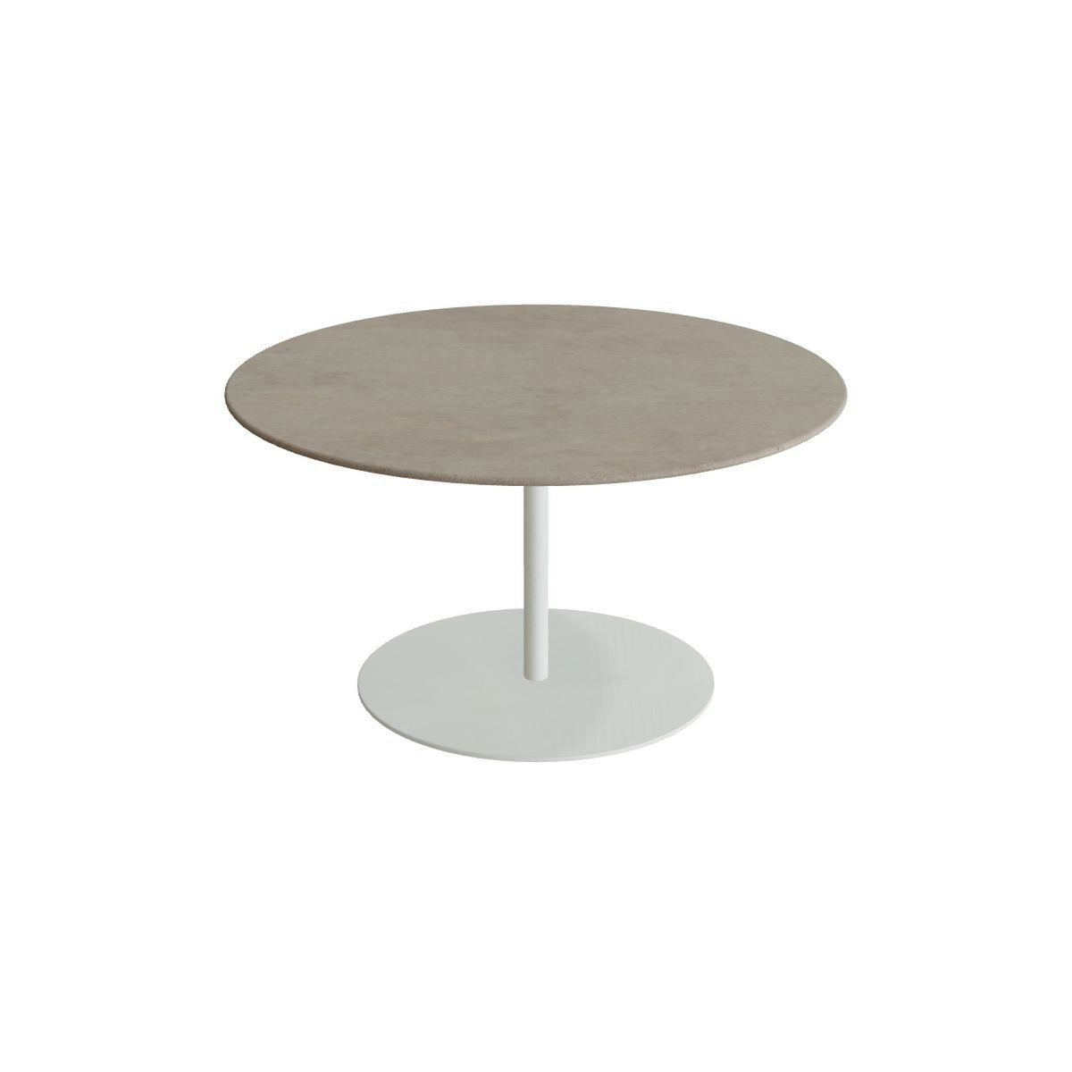 Royal Botania Butler Loungetisch 90 cm – weiß · Keramik graubraun (Terra Sabbia)