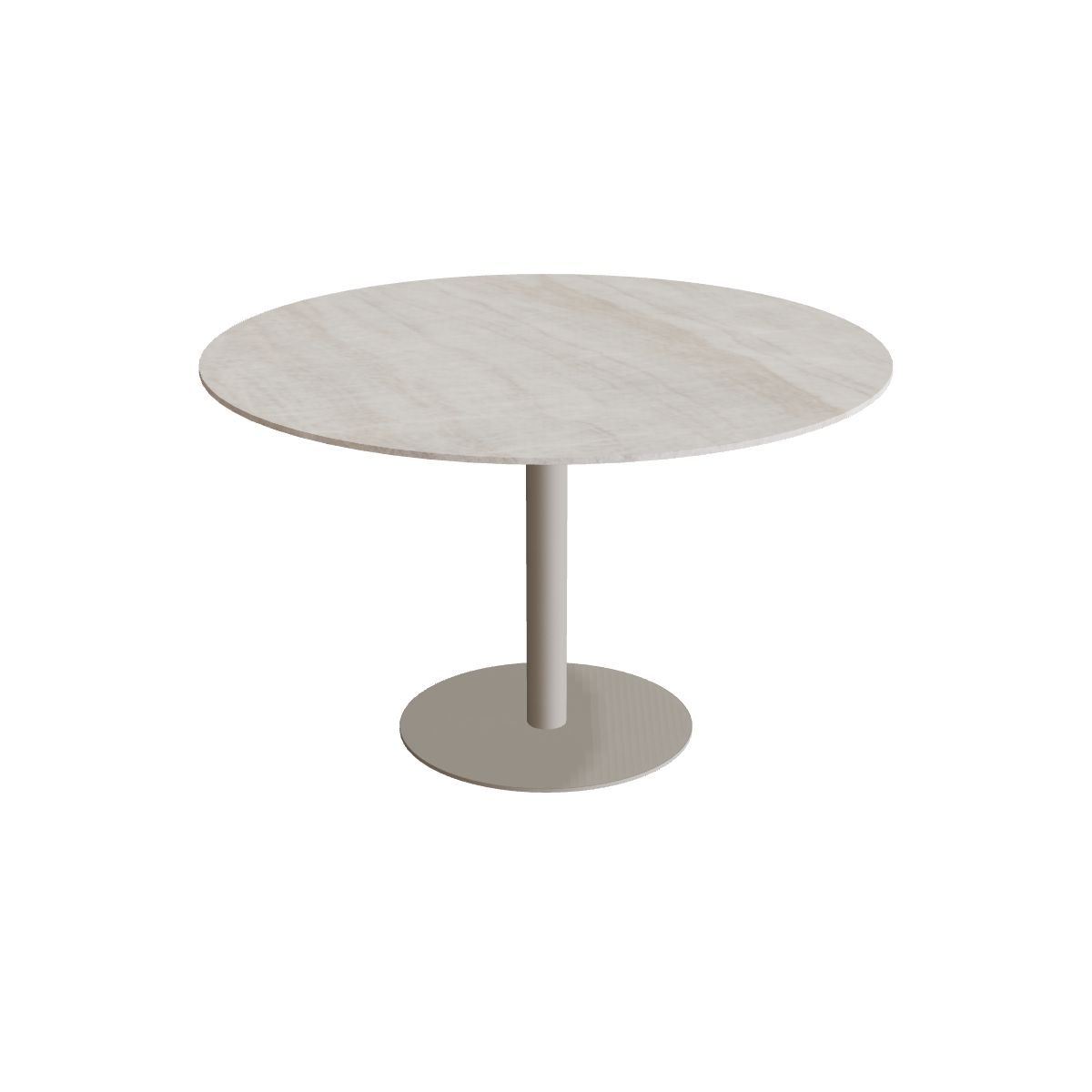 Royal Botania Butler Esstisch 120 cm rund, Gestell pebble, Keramik grau-braun geädert (Strato Quartz)