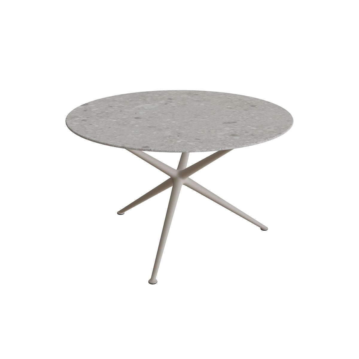 Royal Botania Exes Tisch rund 120 cm, Gestell pebble, Keramik grau gemustert (Ceppo Dolomitica)