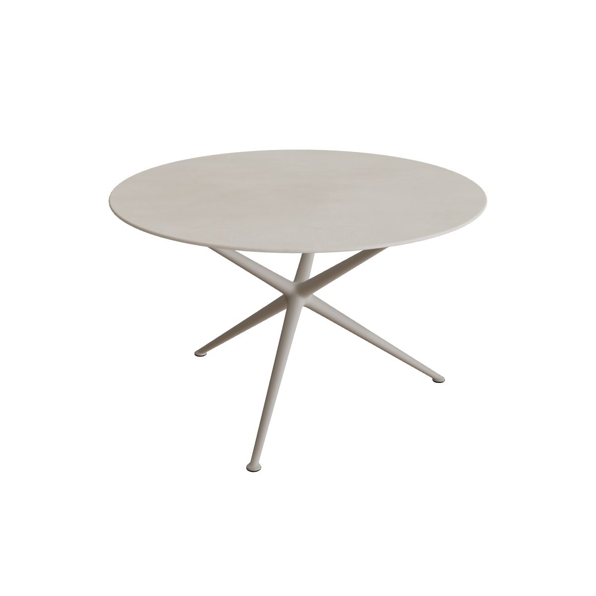 Royal Botania Exes Tisch rund 120 cm, Gestell pebble, Keramik zementgrau (Cemento Luminoso)