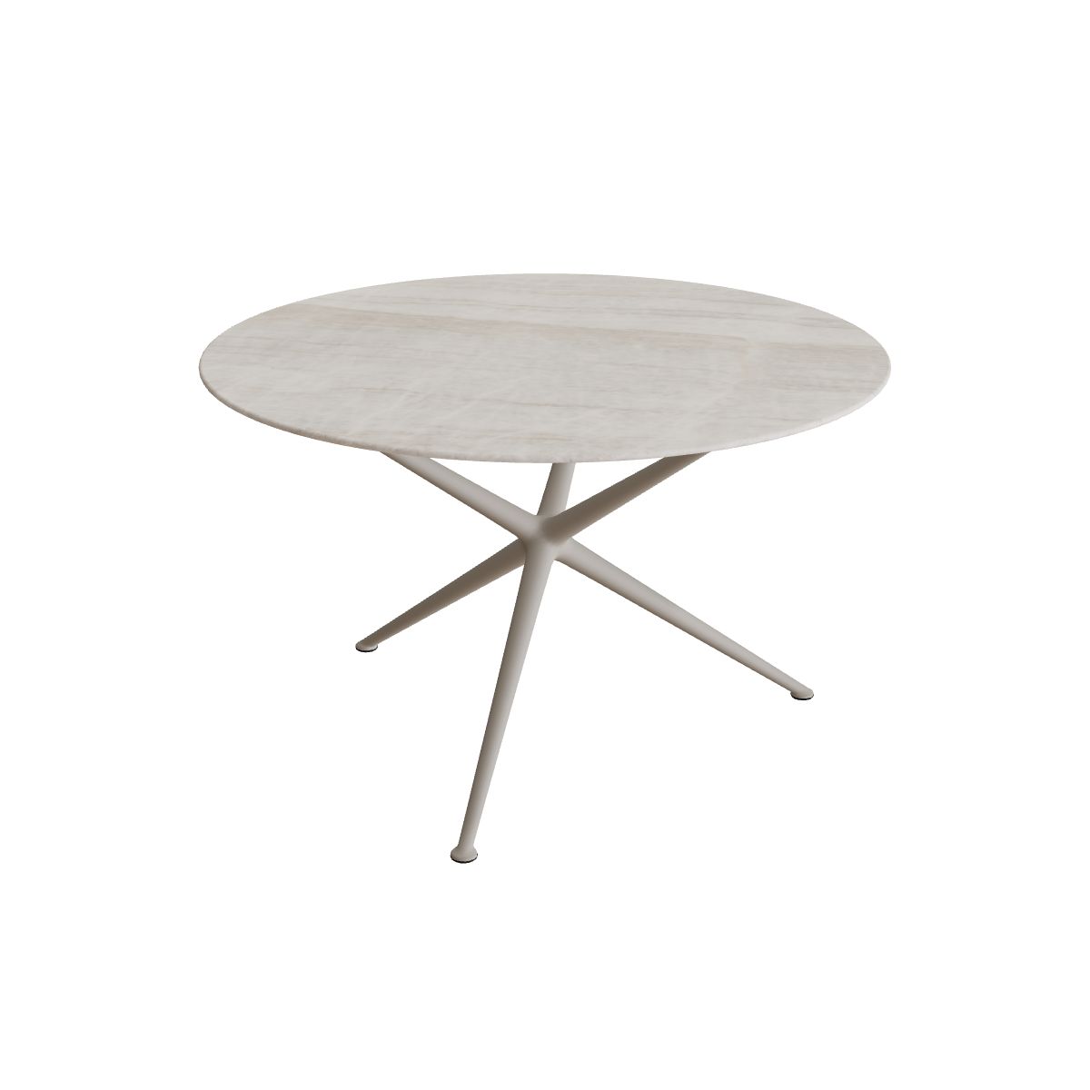 Royal Botania Exes Tisch rund 120 cm, Gestell pebble, Keramik grau-braun geädert (Strato Quartz)