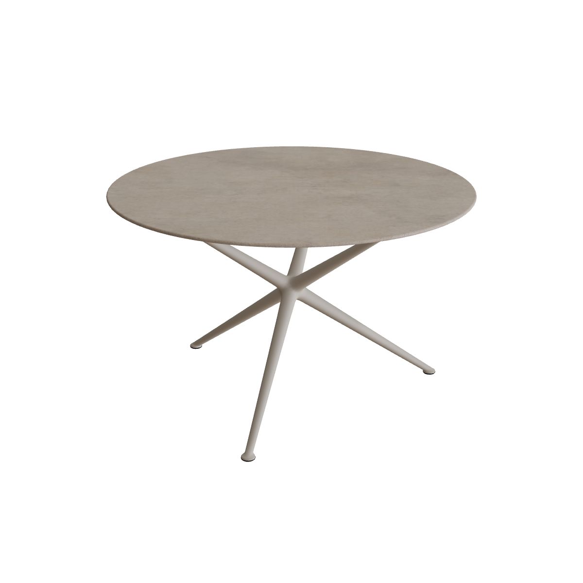 Royal Botania Exes Tisch rund 120 cm, Gestell pebble, Keramik graubraun (Terra Sabbia)