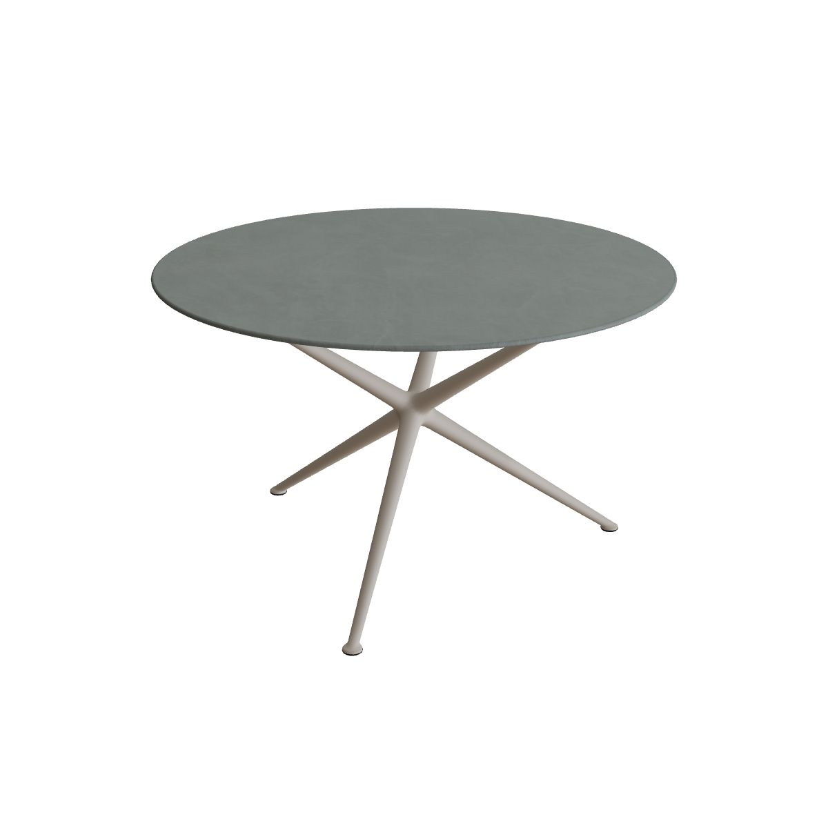 Royal Botania Exes Tisch rund 120 cm, Gestell pebble, Keramik steingrün (Verdezza Amazon)