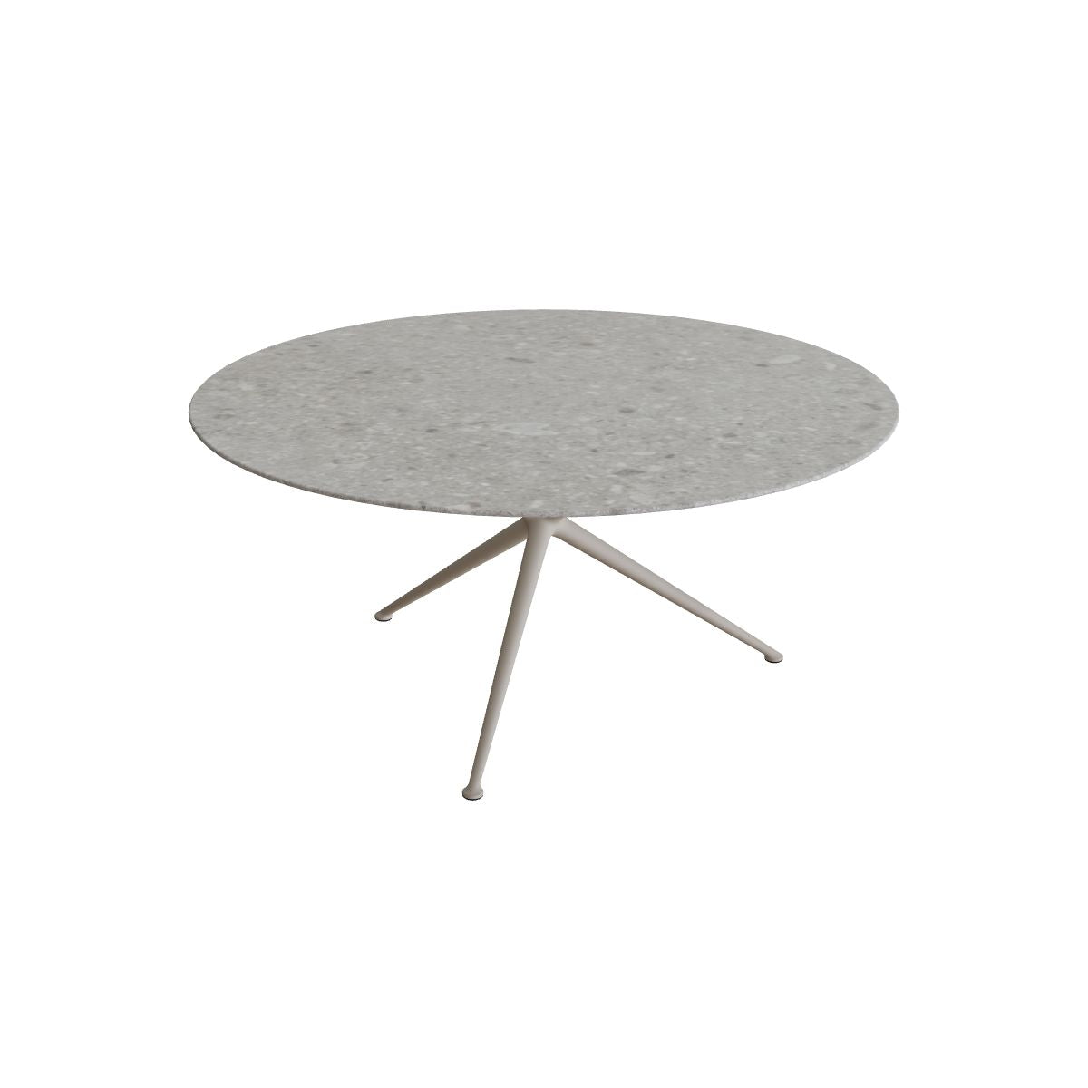 Royal Botania Exes Tisch rund 160 cm, Gestell pebble, Keramik grau gemustert (Ceppo Dolomitica)