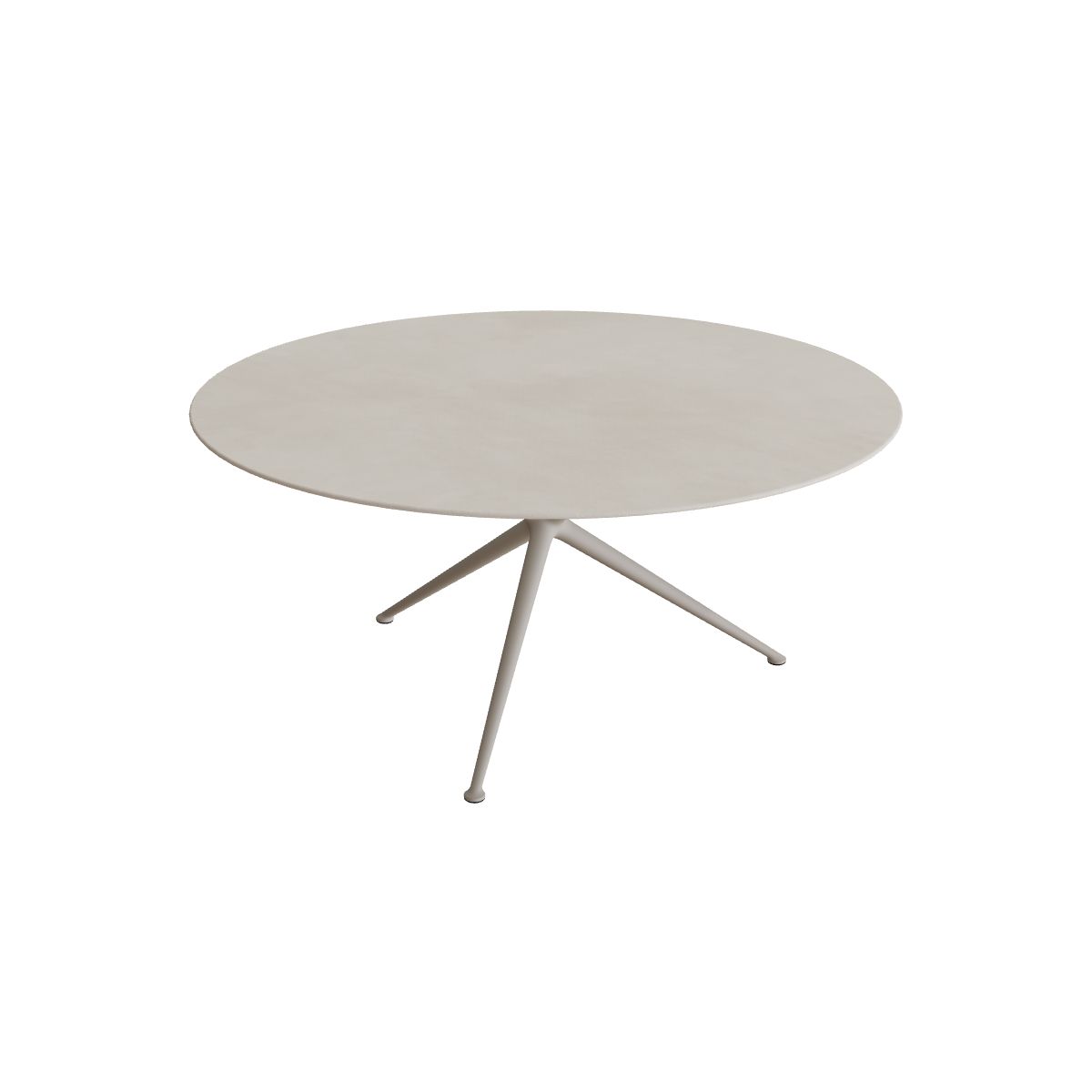 Royal Botania Exes Tisch rund 160 cm, Gestell pebble, Keramik zementgrau (Cemento Luminoso)